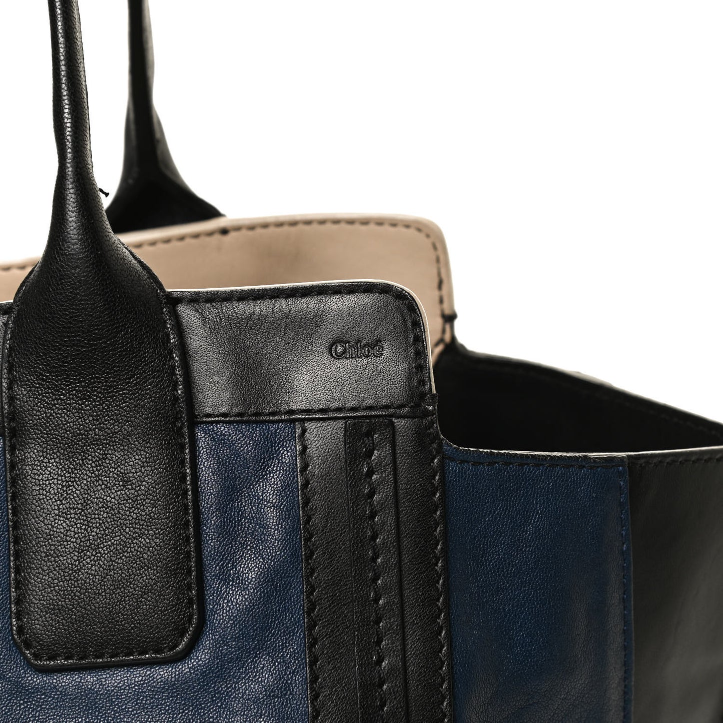 Calfskin Small Alison East West Tote Navy