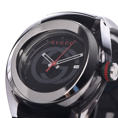 Gucci Stainless Steel Rubber 36mm Sync Web Quartz Watch Black 8 of 8