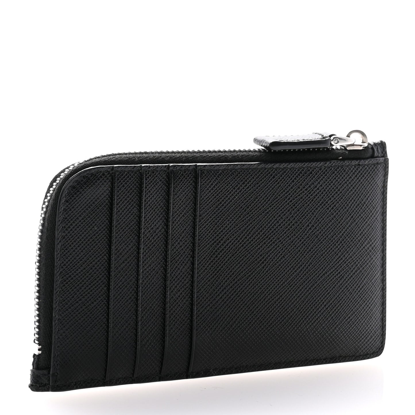 Saffiano Zip Card Holder Black
