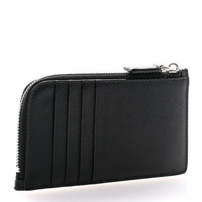Prada Saffiano Zip Card Holder Black 3 of 8