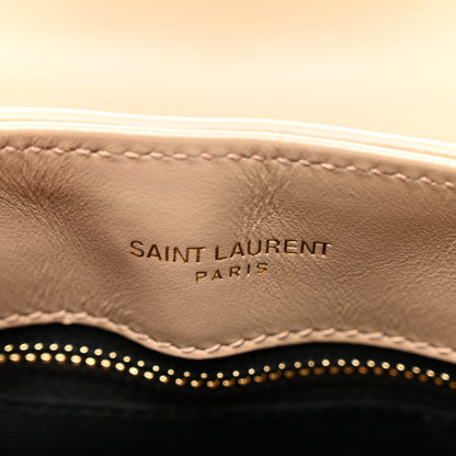 Saint Laurent Calfskin Y Quilted Monogram Toy Loulou Crossbody Bag Latte 8 of 10