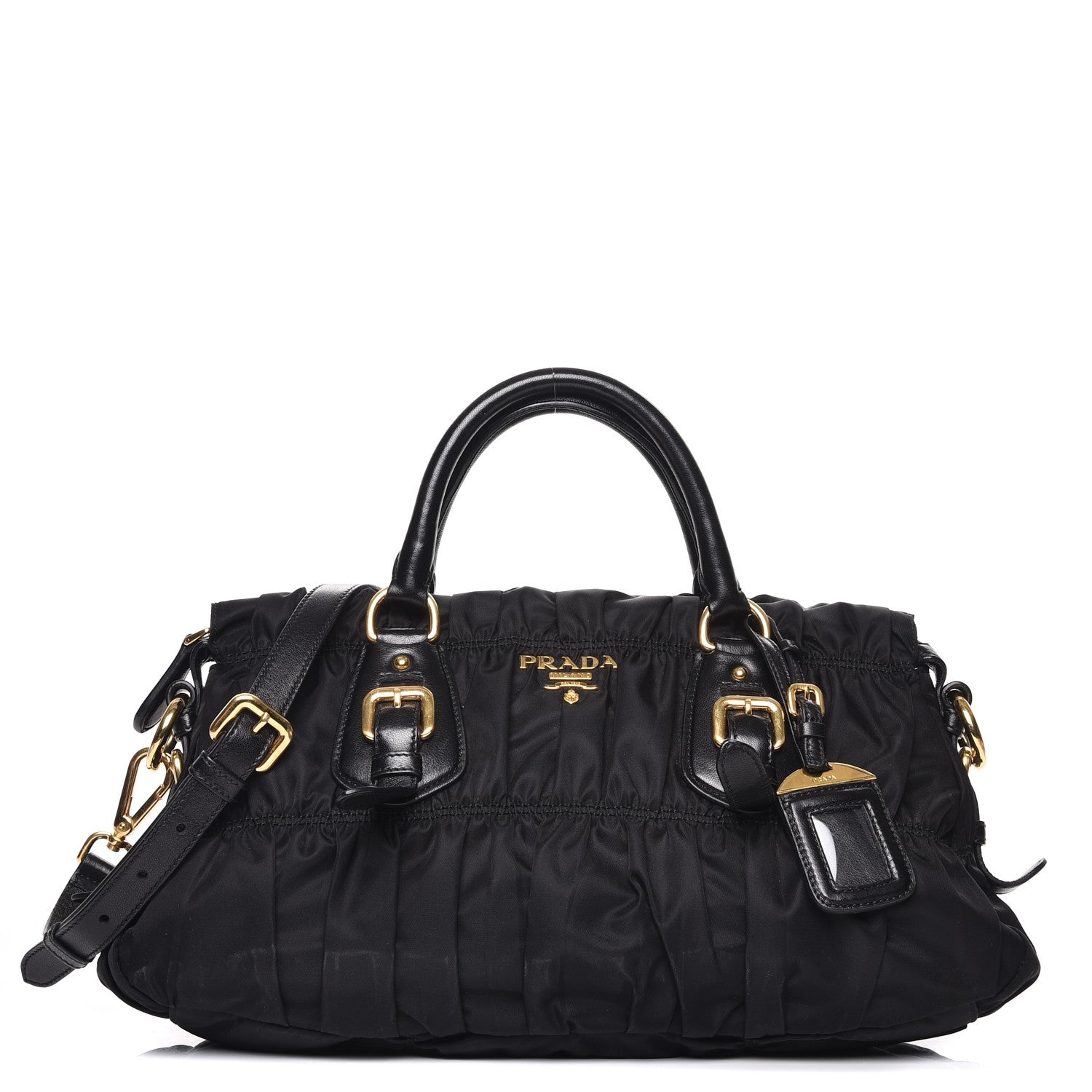 Prada Tessuto Nylon Gaufre Shopping Satchel Black 1 of 12