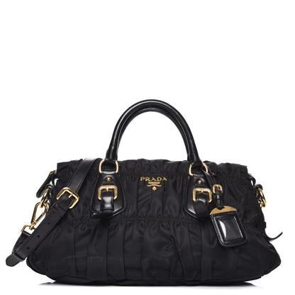 Prada Tessuto Nylon Gaufre Shopping Satchel Black 1 of 12