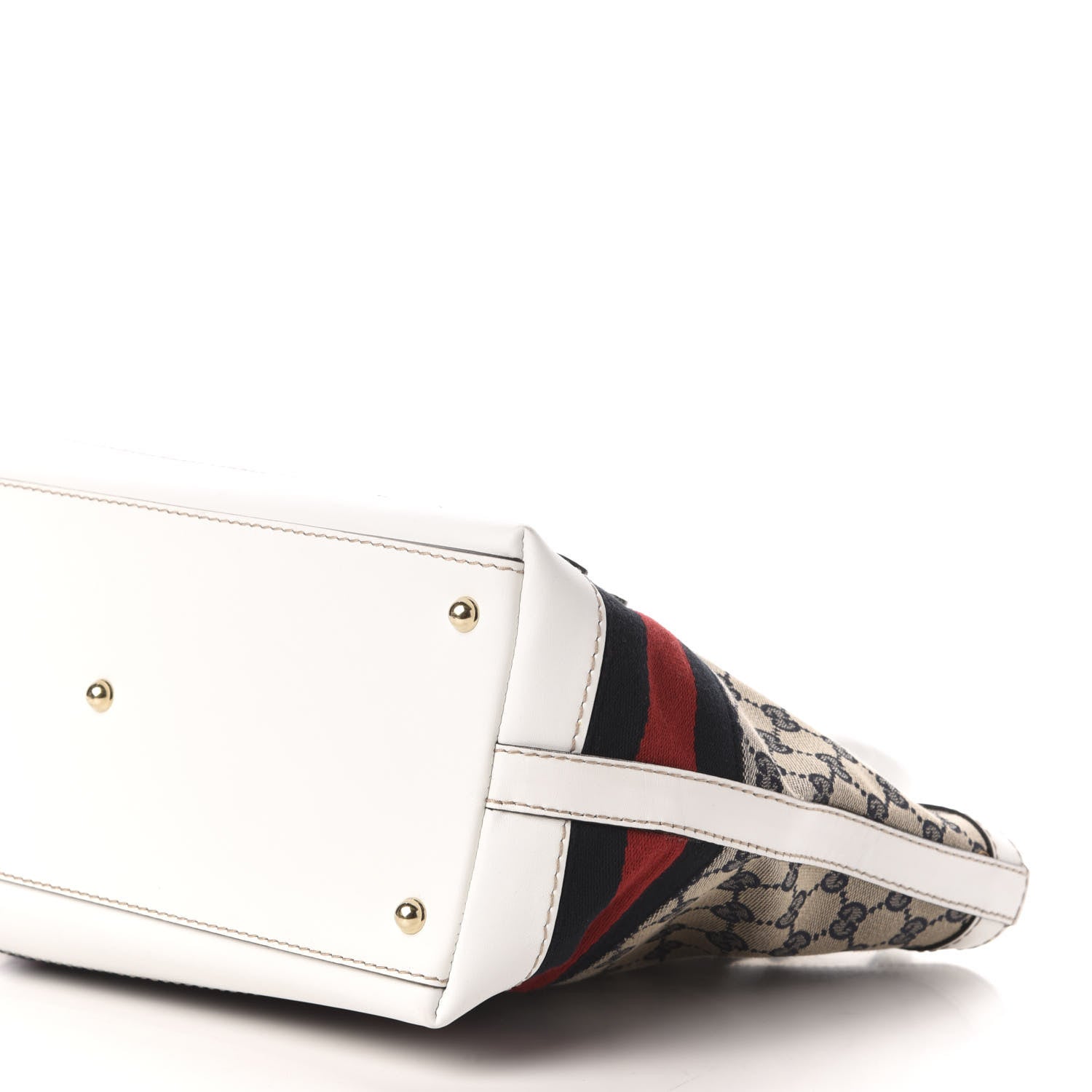Gucci Monogram Web Medium Heritage Tote White 10 of 14