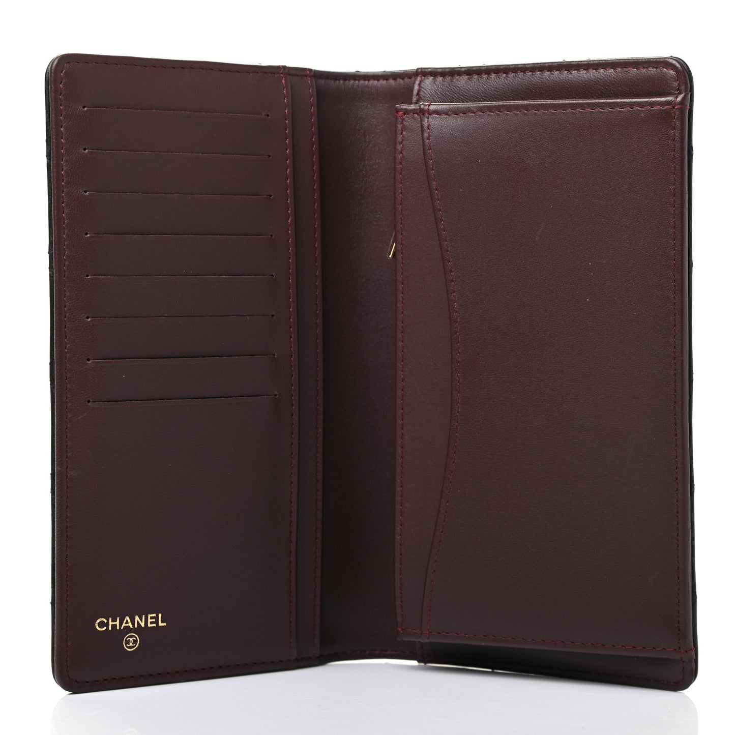 Lambskin Quilted Yen Wallet Black