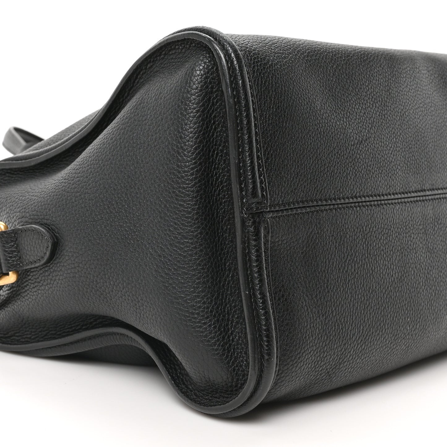 Pebbled Calfskin Small Skull Padlock Zip Around Tote Black