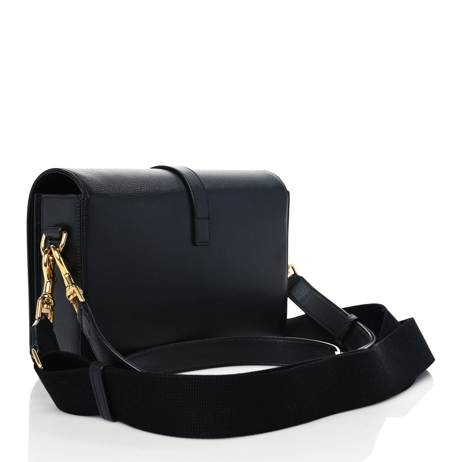 Saint Laurent Textured Calfskin Medium Classic Monogram Universite Bag Black 3 of 8