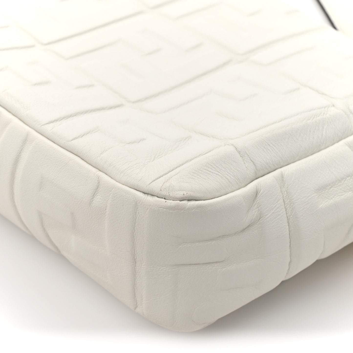 Nappa FF 1974 Embossed Baguette White