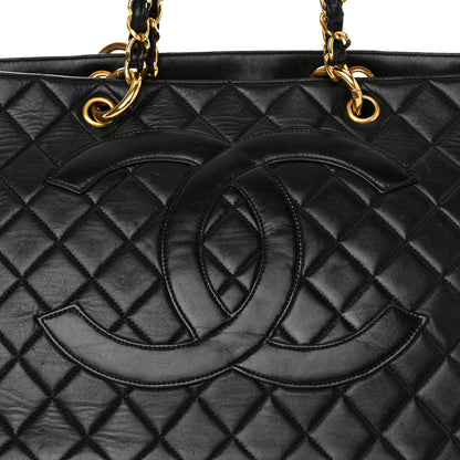 Chanel Lambskin Quilted Grand Shopping Tote GST Black 8 of 10
