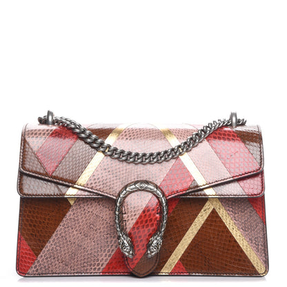 Gucci Ayers Snakeskin Chevron Small Dionysus Shoulder Bag Pink 1 of 7
