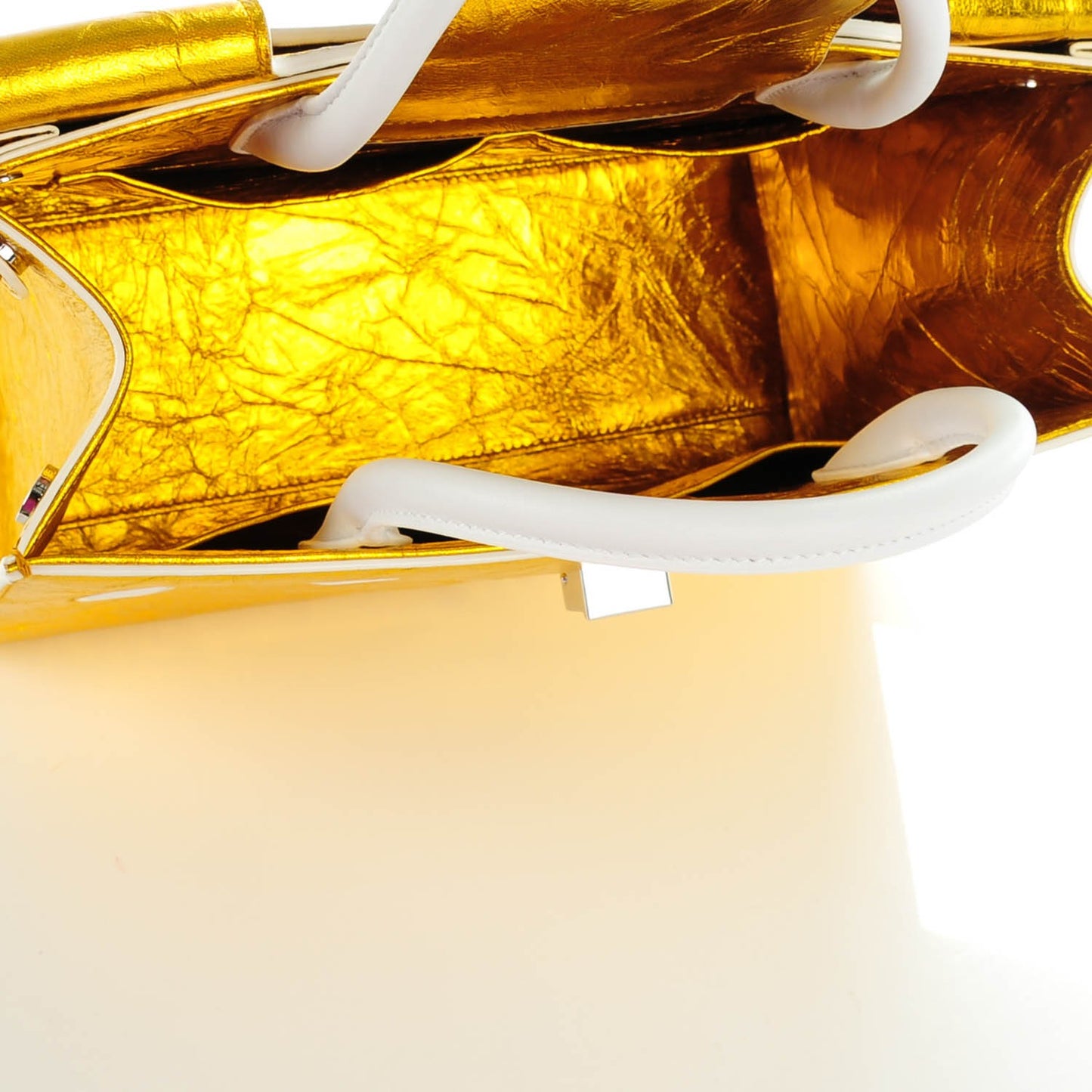 Metallic Calfskin Medium Diorever Flap Gold