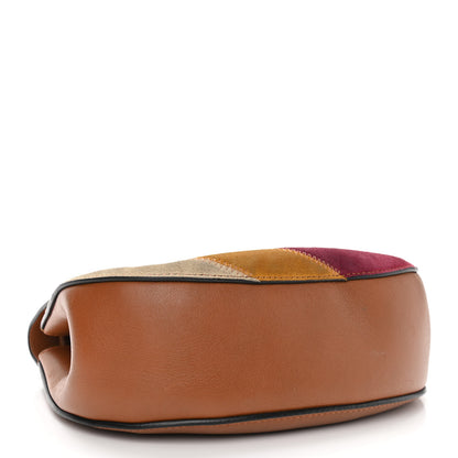 Chloe Calfskin Suede Rainbow Patchwork Drew Shoulder Bag Caramel 4 of 12