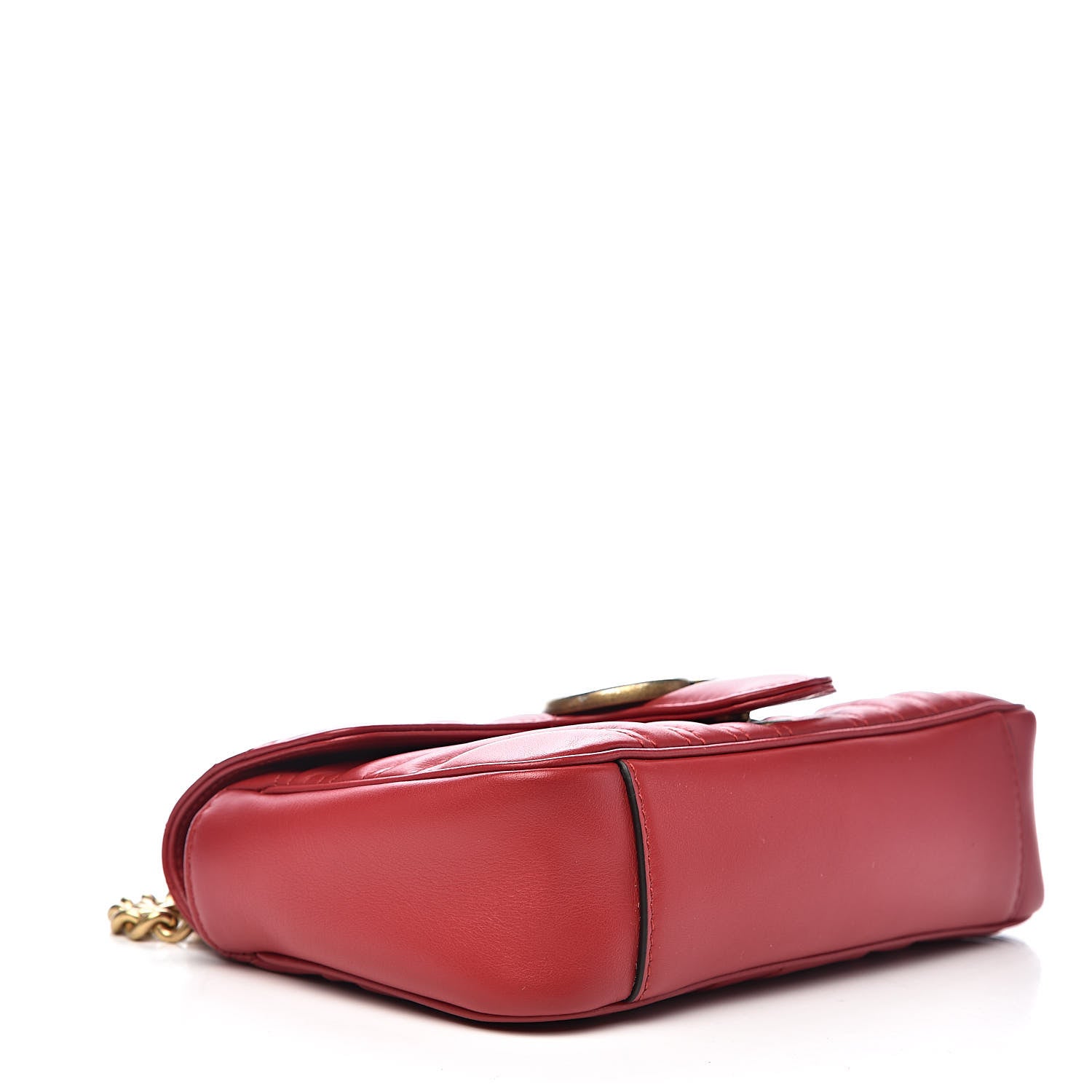 Gucci Calfskin Matelasse Mini GG Marmont Shoulder Bag Hibiscus Red 4 of 11