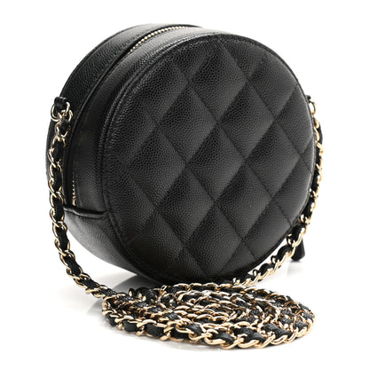 Chanel Caviar Quilted Round Clutch With Chain Black 3 of 10