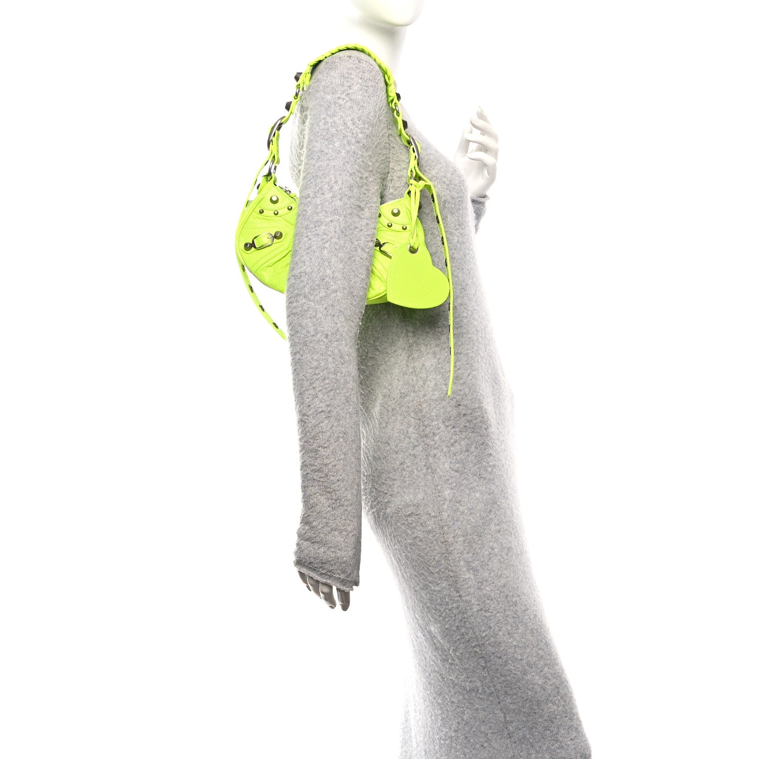 Balenciaga Agneau Arena Le Cagole Shoulder Bag XS Fluo Yellow 2 of 11