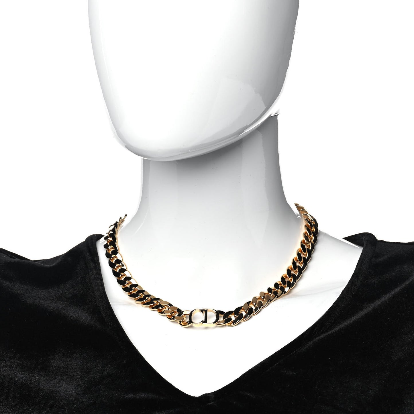 Metal CD Choker Necklace Gold