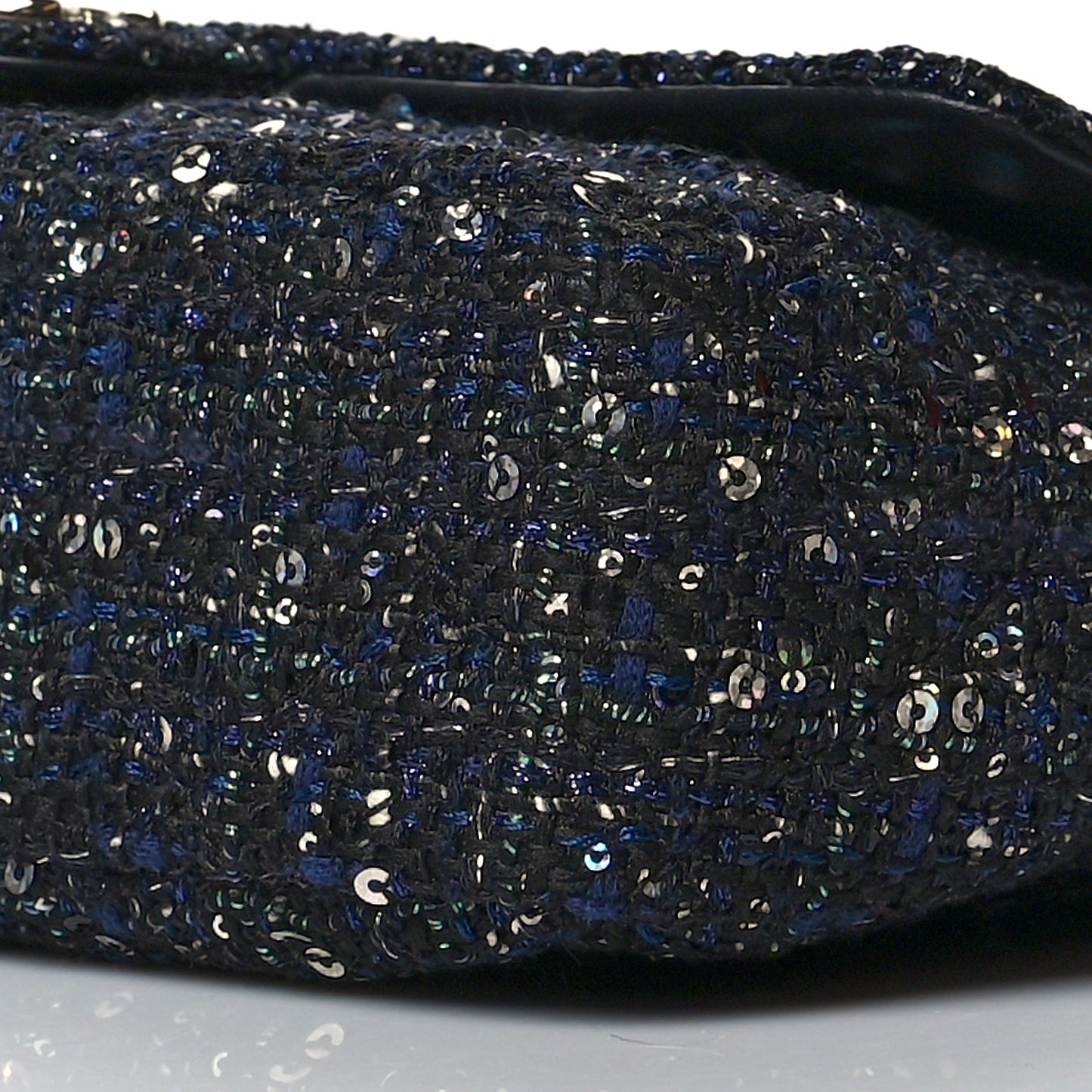 Tweed Medium Pearl Handle Flap Black Ecru