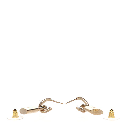 Chanel Metal Lock Drop Earrings Light Gold 3 of 5
