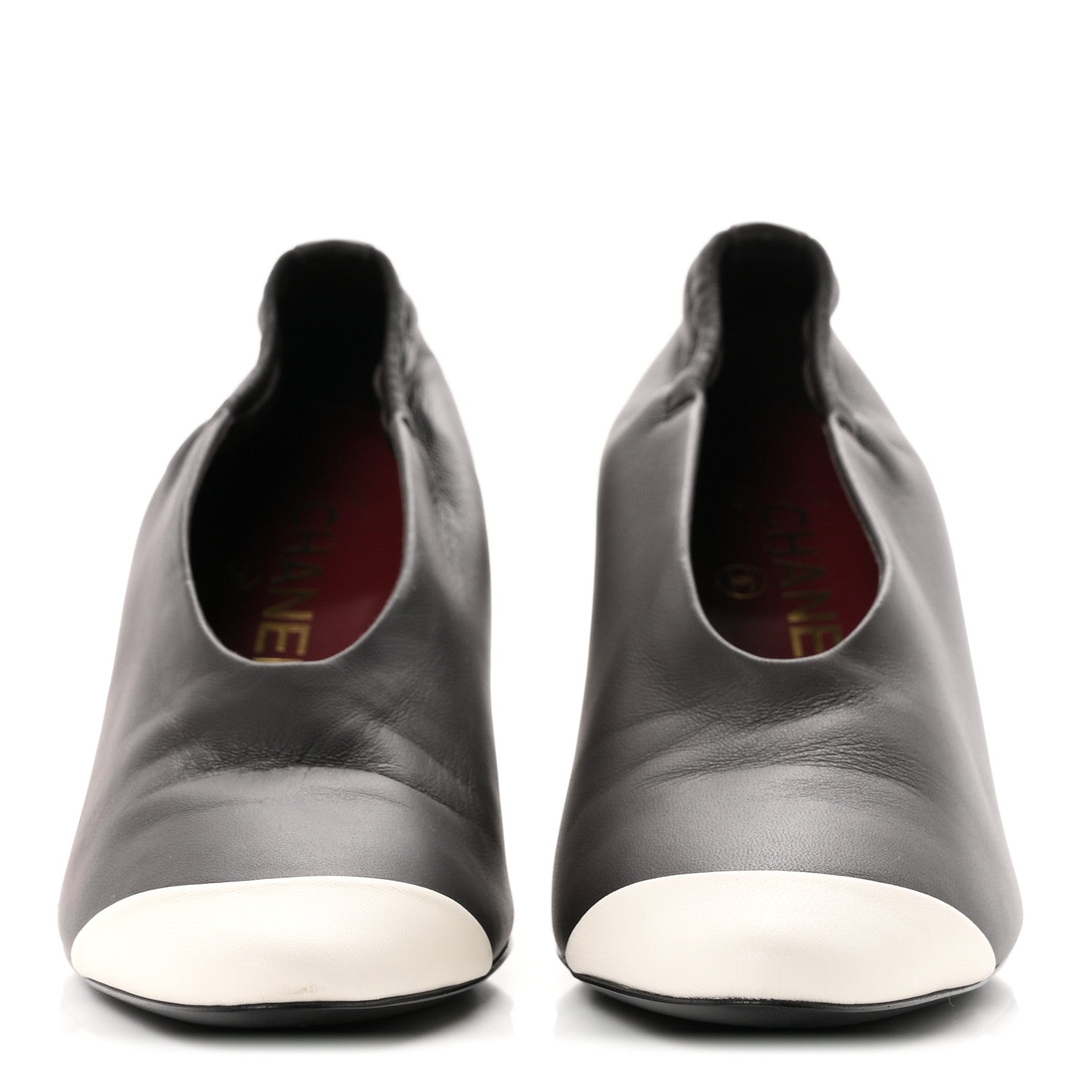 Chanel Lambskin Pumps 35 Dark Brown Ivory 3 of 10