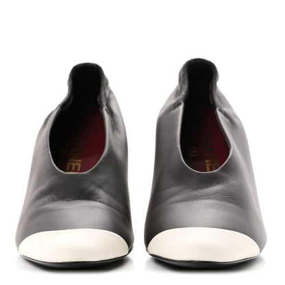Chanel Lambskin Pumps 35 Dark Brown Ivory 3 of 10