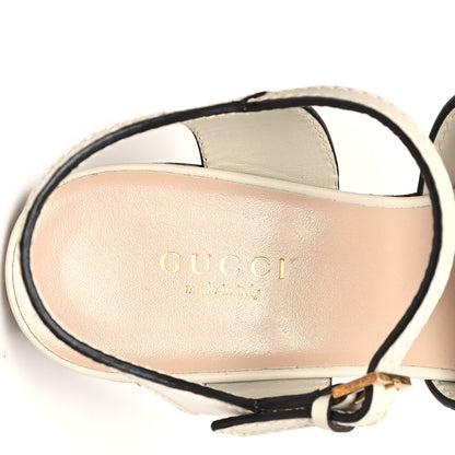 Gucci Cosmos Softy Calfskin Wooden Interlocking G Cut-Out 30/120mm Platform Sandals 36.5 Mystic White 8 of 10