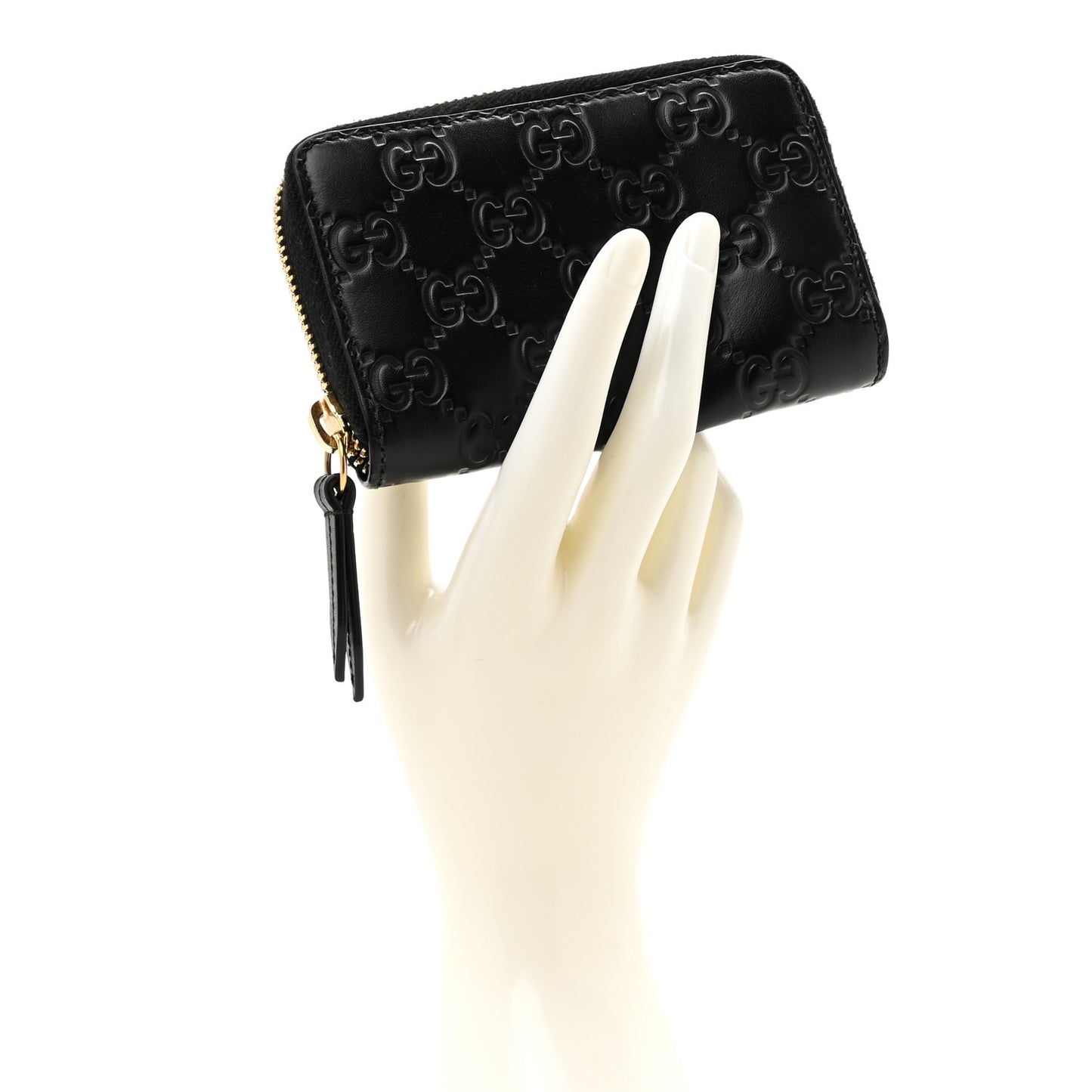 Guccissima Zip Around Coin Purse Wallet Black