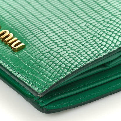 Miu Miu Vernice Lizard Embossed Wallet 8 of 9
