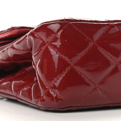 Chanel Patent Calfskin Quilted Medium Double Flap Dark Red 7 of 14