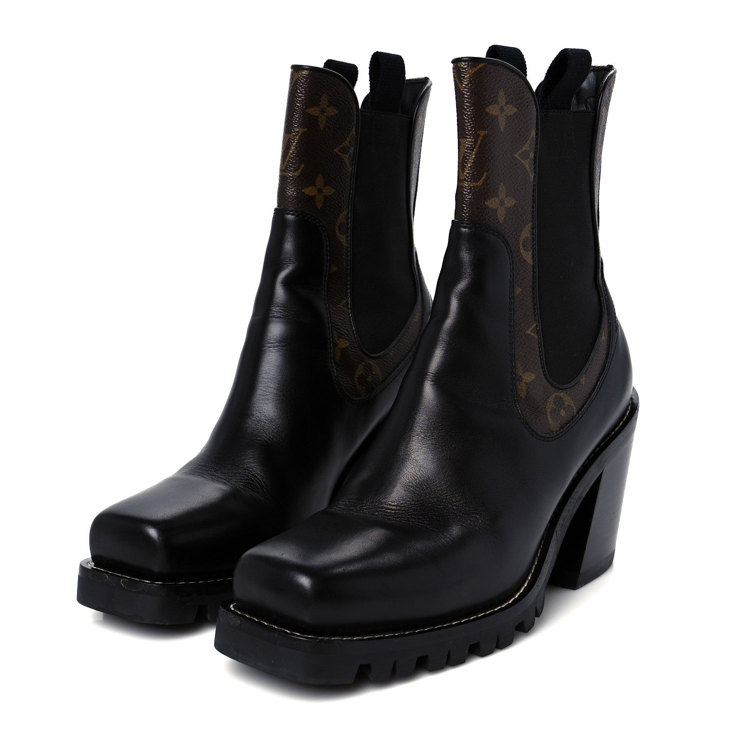 Louis Vuitton Patent Monogram Limitless Ankle Boots 41 Black 4 of 9