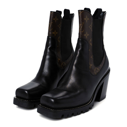 Louis Vuitton Patent Monogram Limitless Ankle Boots 41 Black 4 of 9