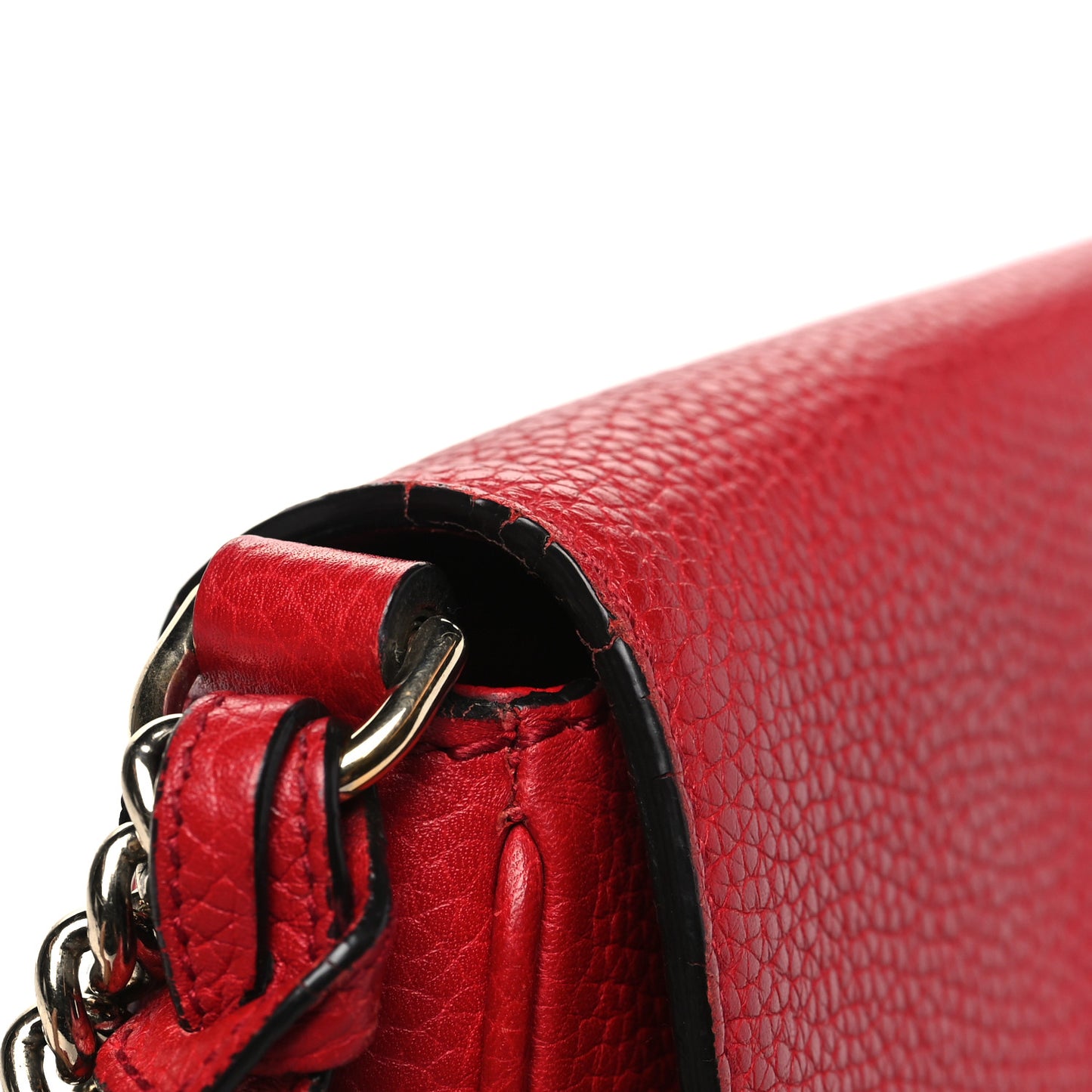 Pebbled Calfskin Medium Soho Flap Crossbody Vibrant Red