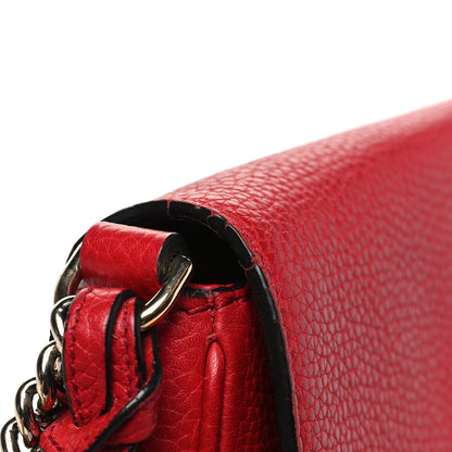 Gucci Pebbled Calfskin Medium Soho Flap Crossbody Vibrant Red 14 of 16