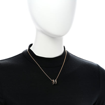 Bulgari 18K Rose Gold Black Ceramic Diamond B.Zero1 Pendant Necklace 2 of 6