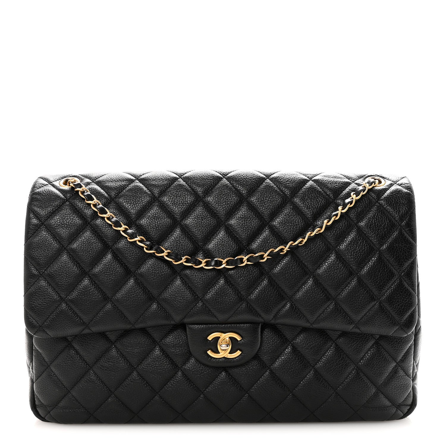 Chanel Grained Calfskin Quilted XXL Travel Flap Bag Black 1 of 10