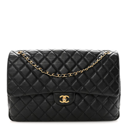 Chanel Grained Calfskin Quilted XXL Travel Flap Bag Black 1 of 10