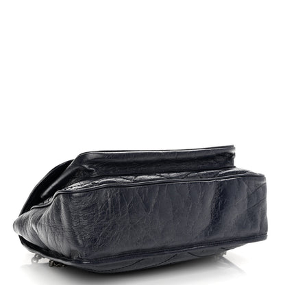 Saint Laurent Crinkled Calfskin Matelasse Monogram Large Niki Chain Satchel Deep Marine 4 of 9
