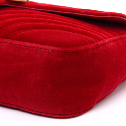 Gucci Velvet Matelasse Medium GG Marmont Shoulder Bag Hibiscus Red 11 of 11