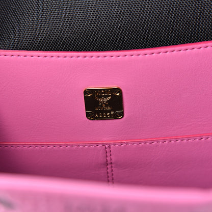 MCM Visetos Kira North South Shopper Tote Pink 7 of 10