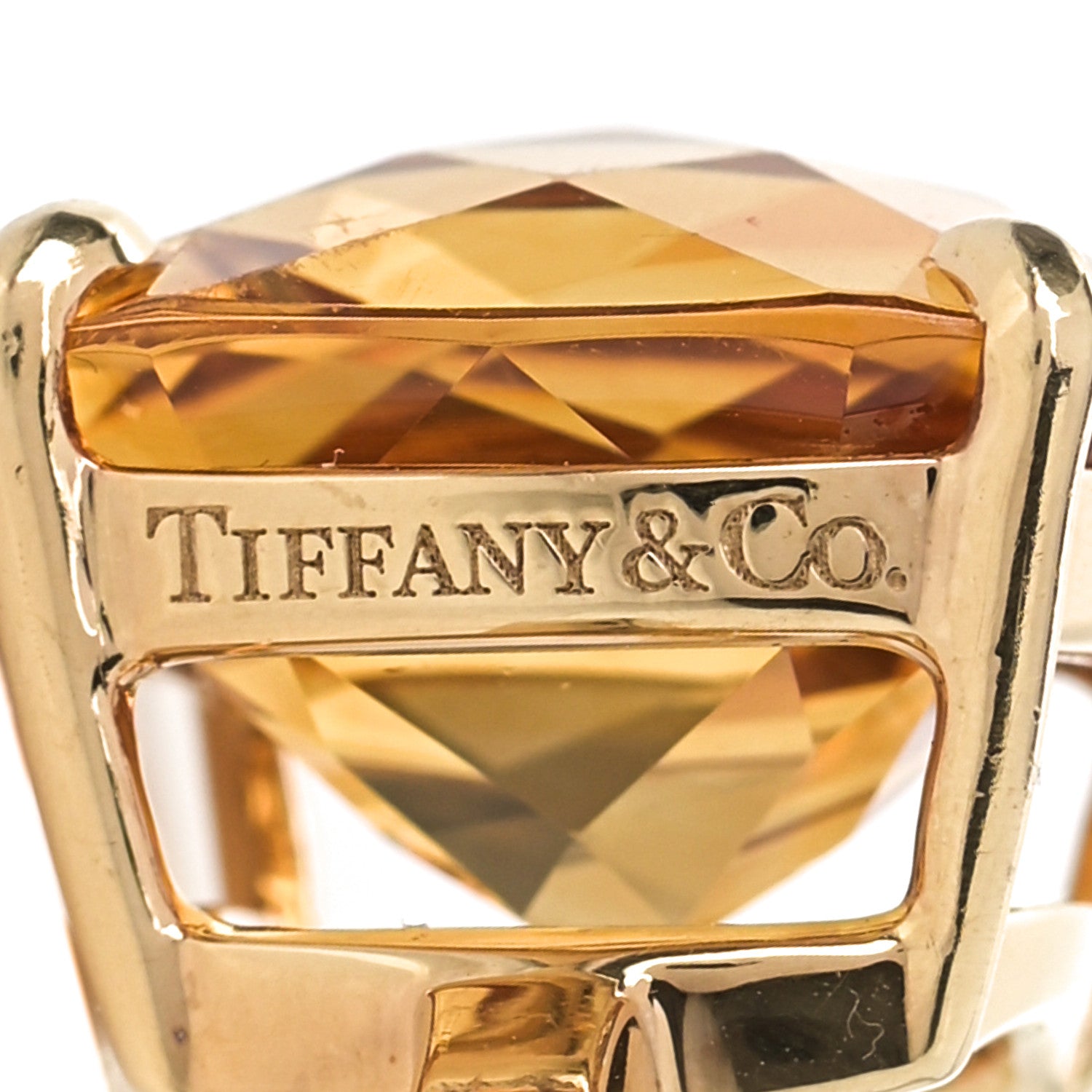 Tiffany 18K Yellow Gold Citrine Sparklers Cocktail Ring 51 5.75 5 of 6