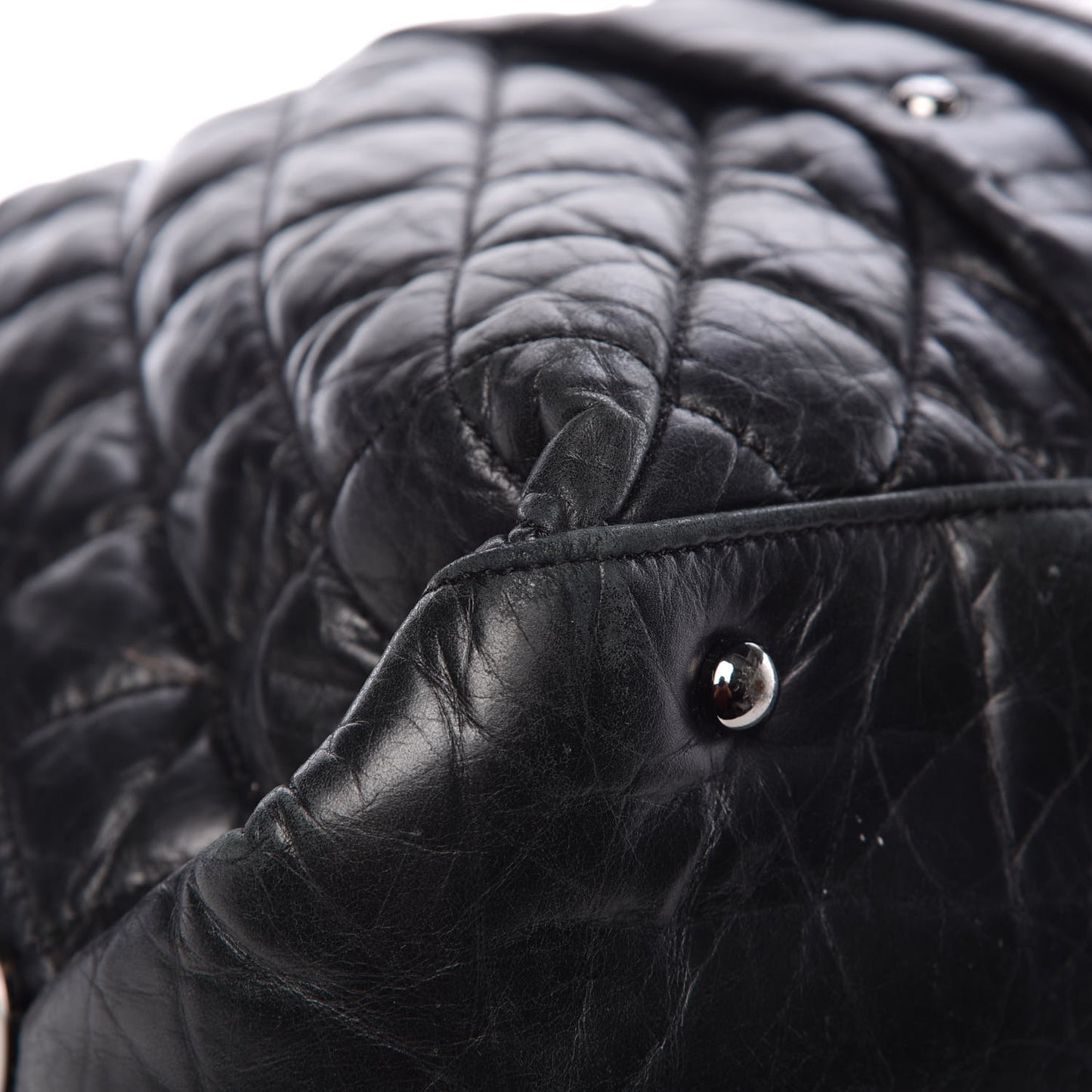 Aged Calfskin Vintage Ligne XL Lady Braid Tote Black