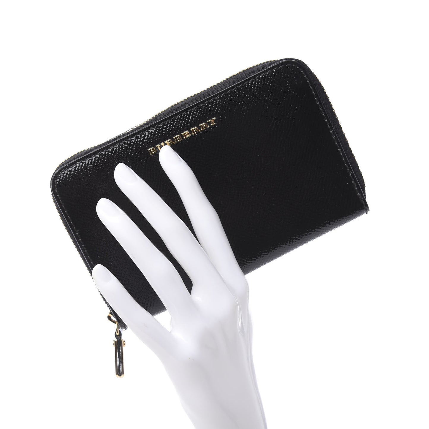 Patent London Medium Marston Zip Around Wallet Black