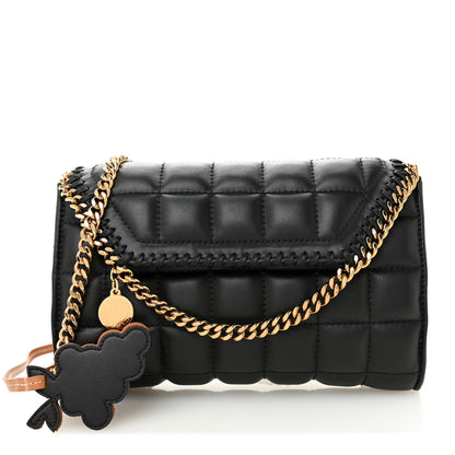 Stella McCartney Vegan Leather Quilted Falabella Clutch with Chain Bag Black 3 of 11