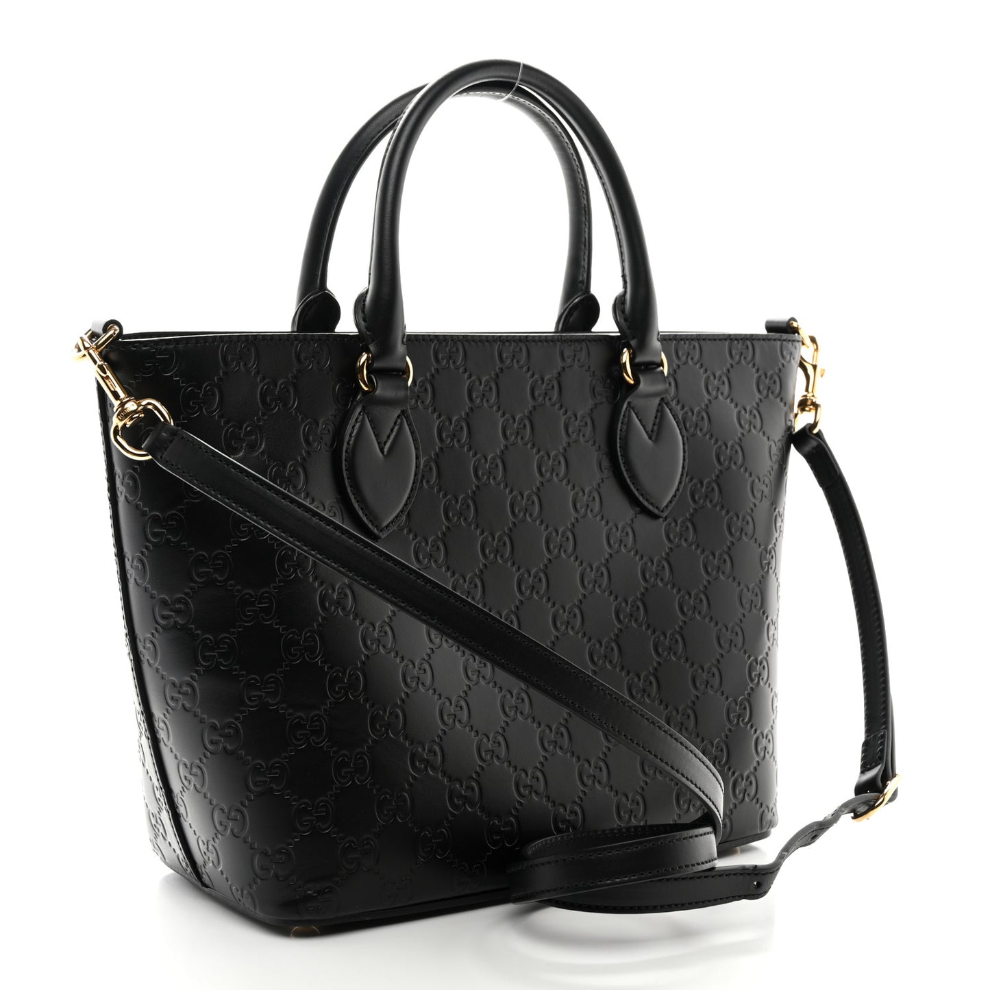 Guccissima Small Zippered Bucket Tote Black