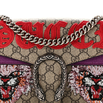 Gucci GG Supreme Monogram Embroidered Small Dionysus Shoulder Bag Purple 8 of 10