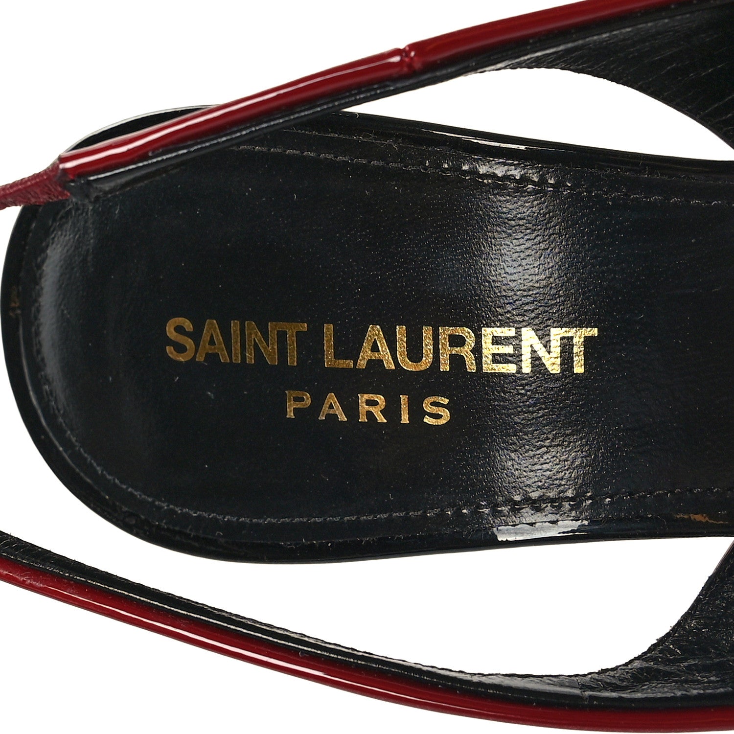 Saint Laurent Patent Calfskin Zoe 105 Slingback Pump 40.5 Red 8 of 9