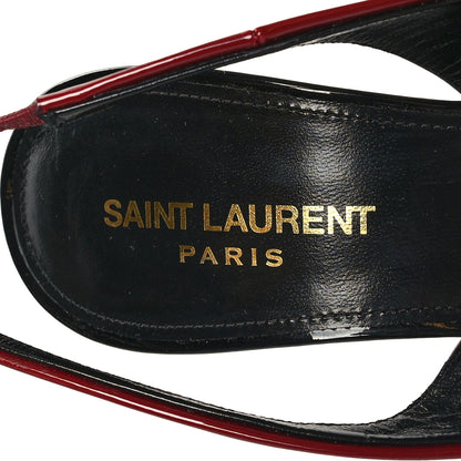 Saint Laurent Patent Calfskin Zoe 105 Slingback Pump 40.5 Red 8 of 9