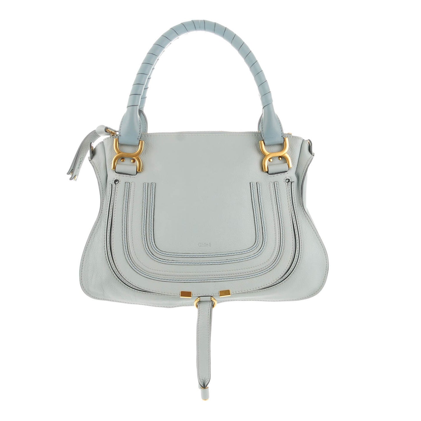 Calfskin Medium Marcie Satchel Icy Blue