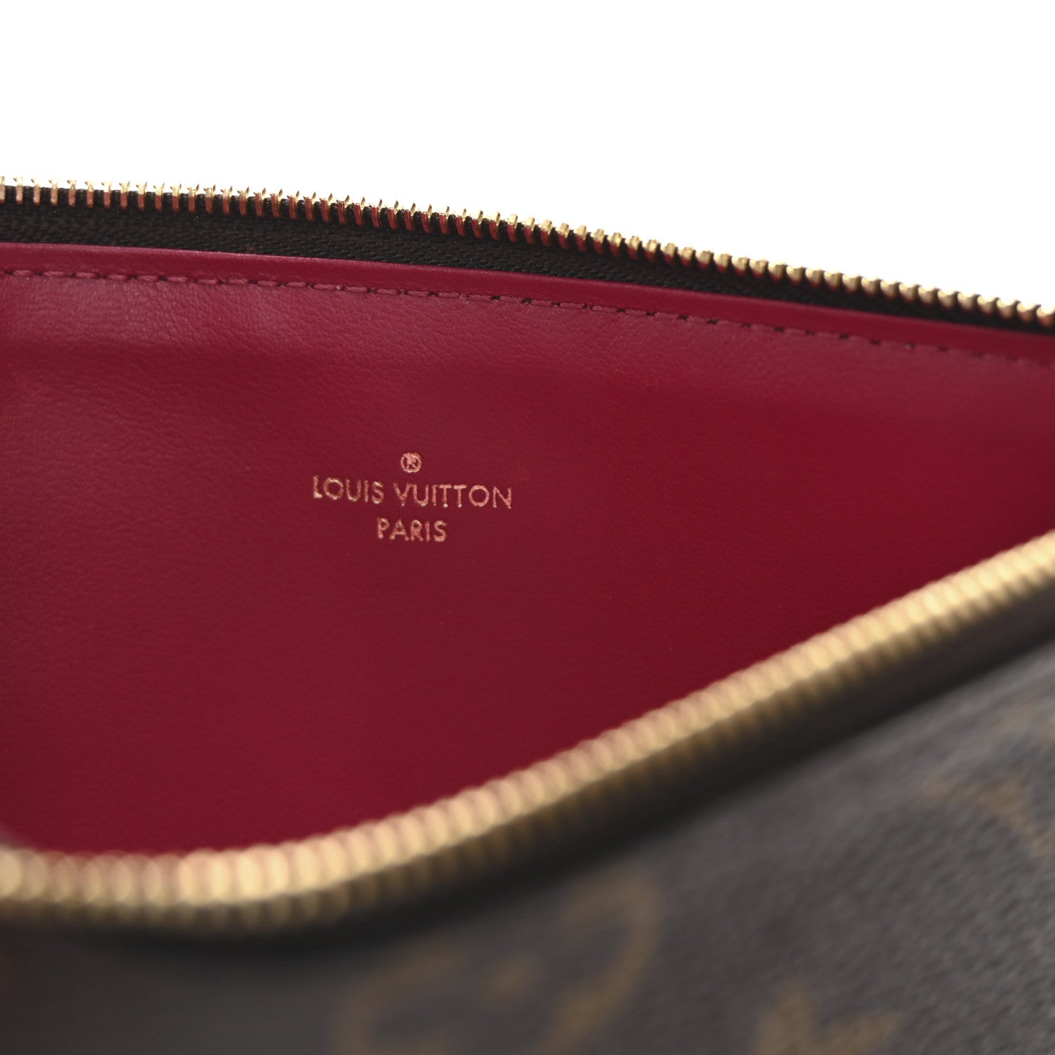 Louis Vuitton Monogram Felicie Chain Wallet Zippered Insert Fuchsia 6 of 6