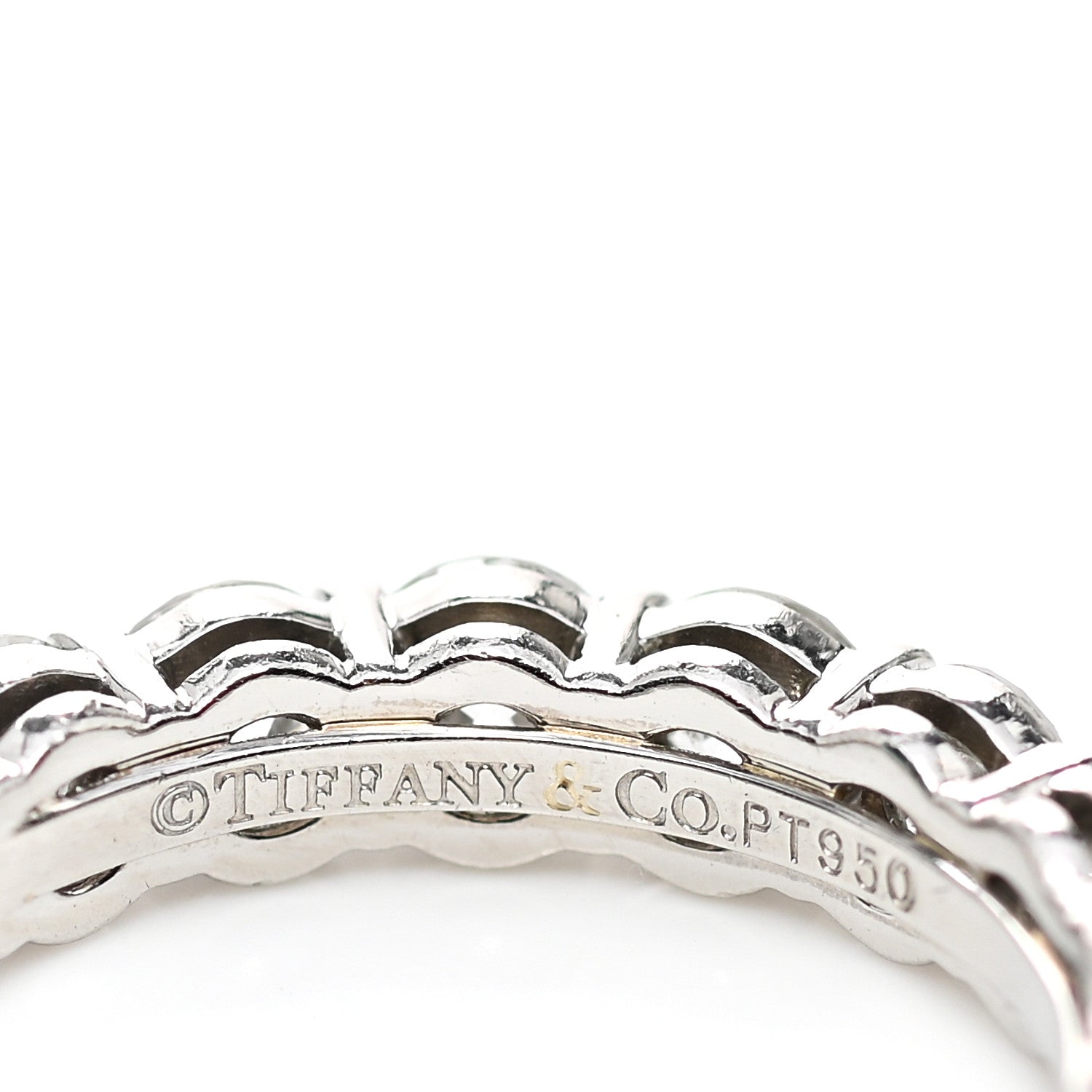 Tiffany Platinum Diamond 3.7mm Embrace Eternity Band Ring 50 5.5 4 of 5