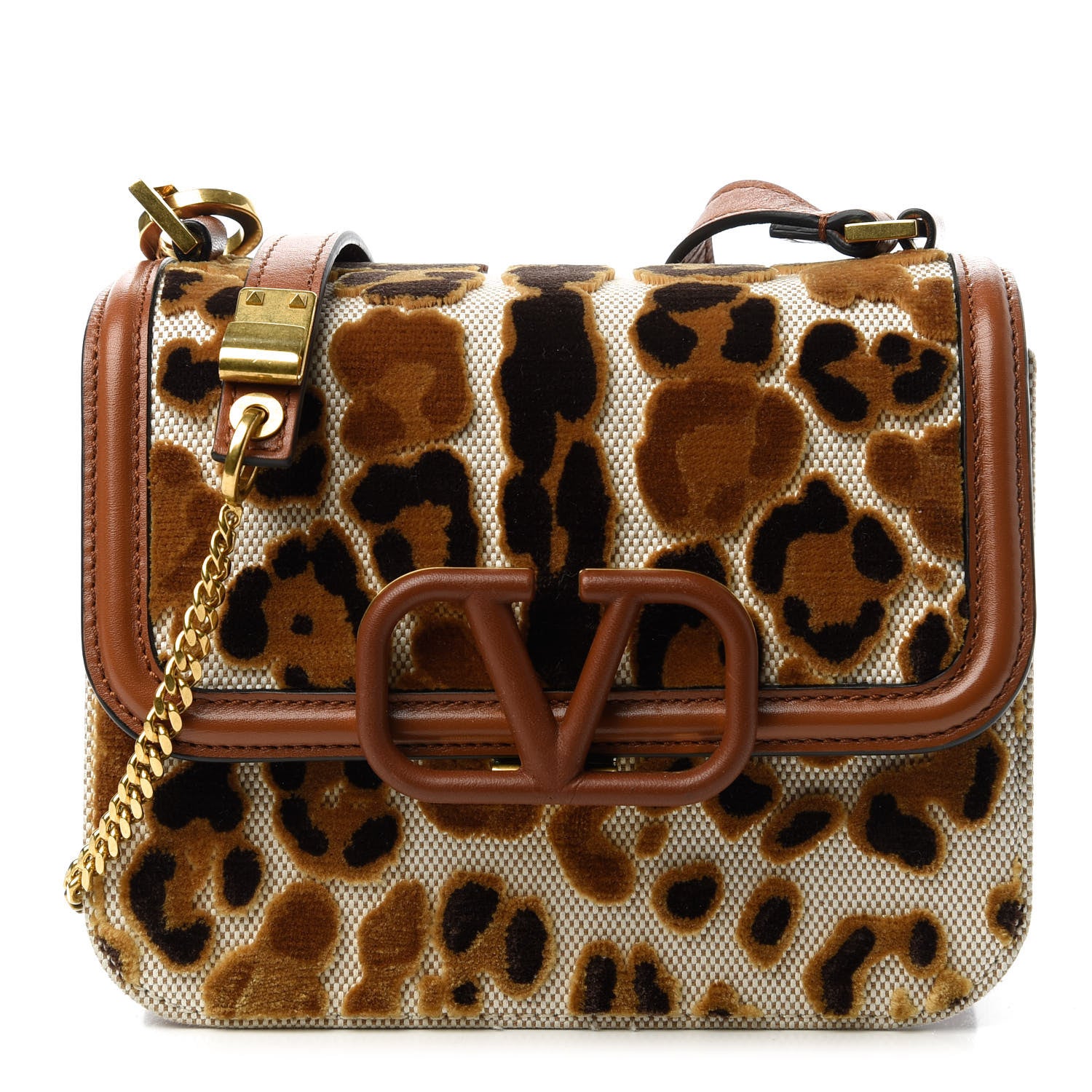 Valentino Garavani Canvas Leopard Print Small VSling Shoulder Bag 1 of 9